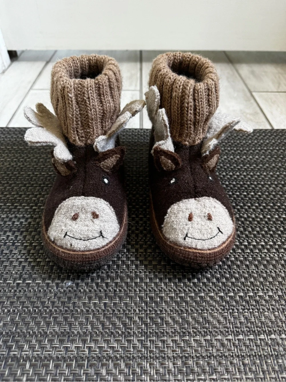 Garnet Hill Toddler Sz 11 Boiled Wool Slipper by Haflinger Moose